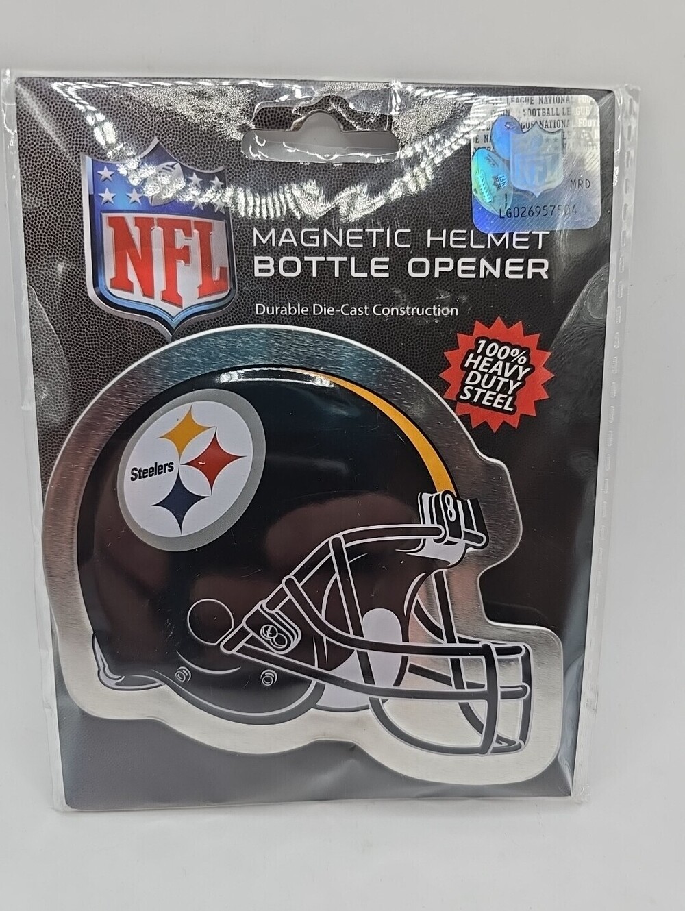 NFL Football Helmet Bottle CAN OPENER Heavy Duty Steel Magnet Pittsburgh Steeler
